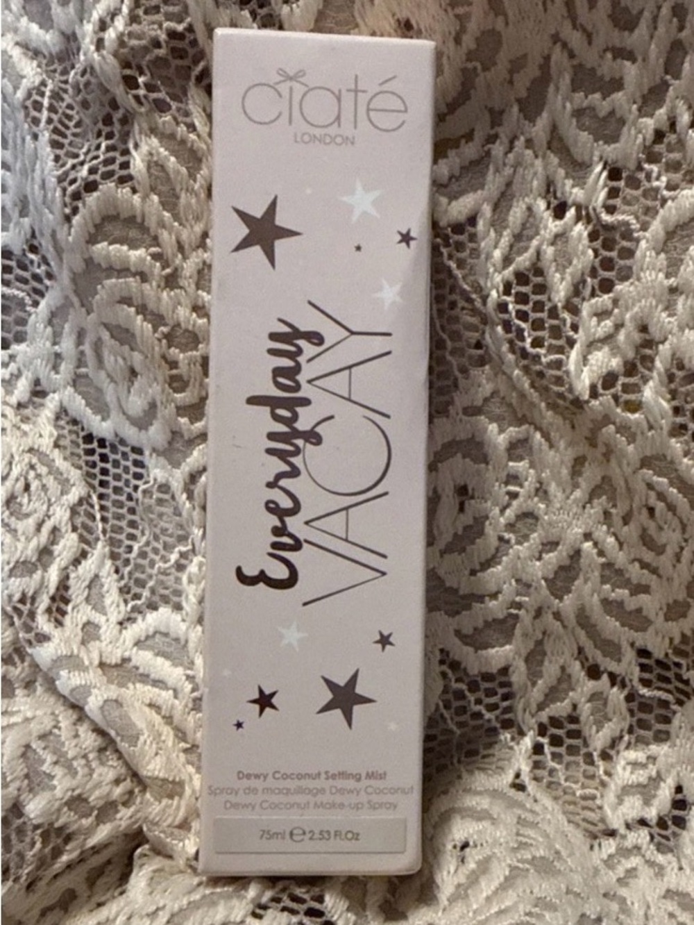 Ciaté Everyday Vacay Dewy Coconut Setting Mist - White & Gold Stars
